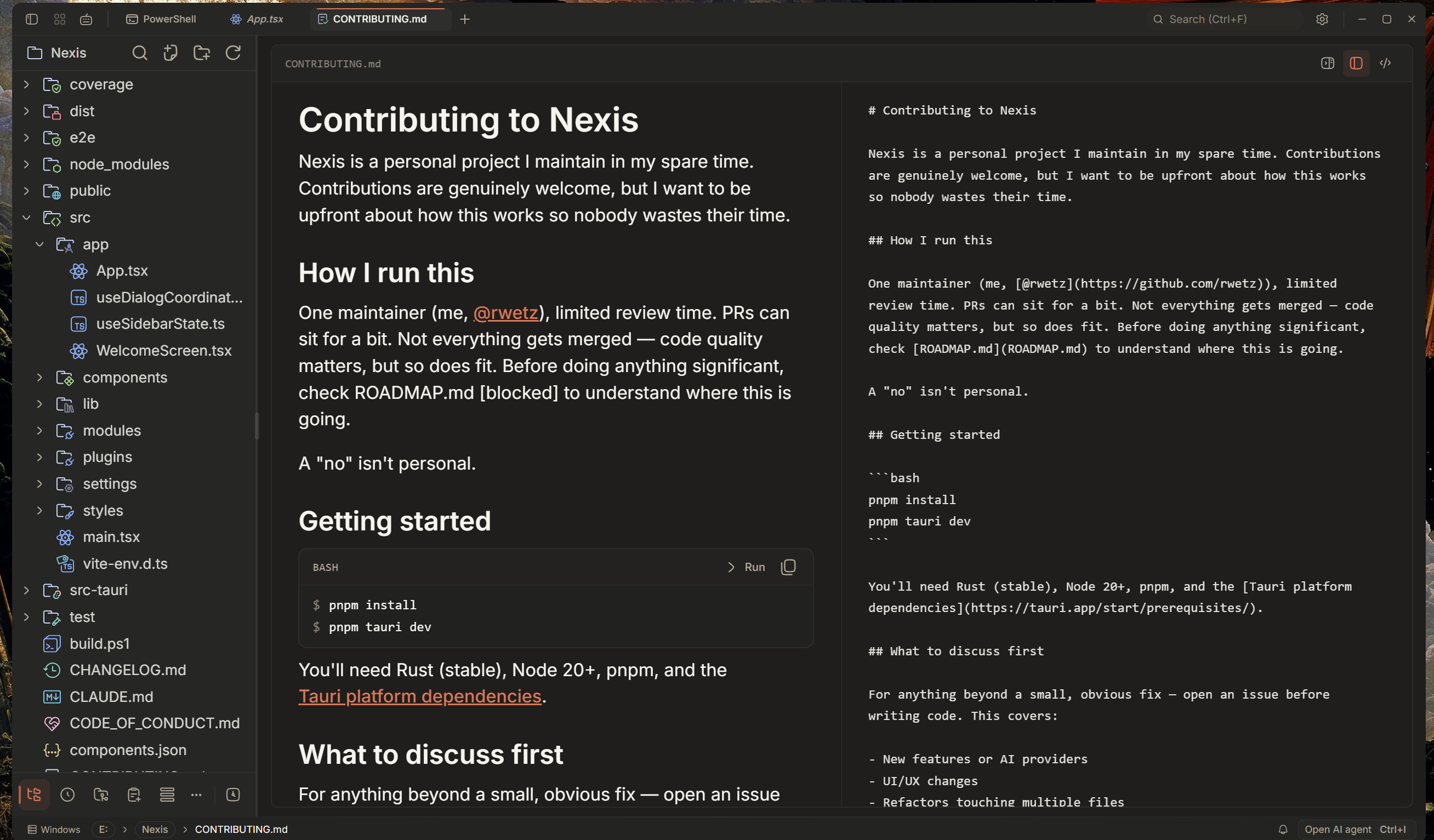 Nexis — Markdown viewer